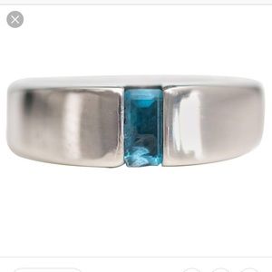 James Avery Silver & Blue Topaz Ring